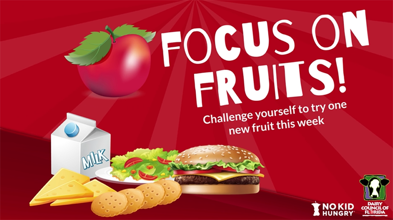 Focus on Fruits! Challenge yourself to try one new fruit this week graph