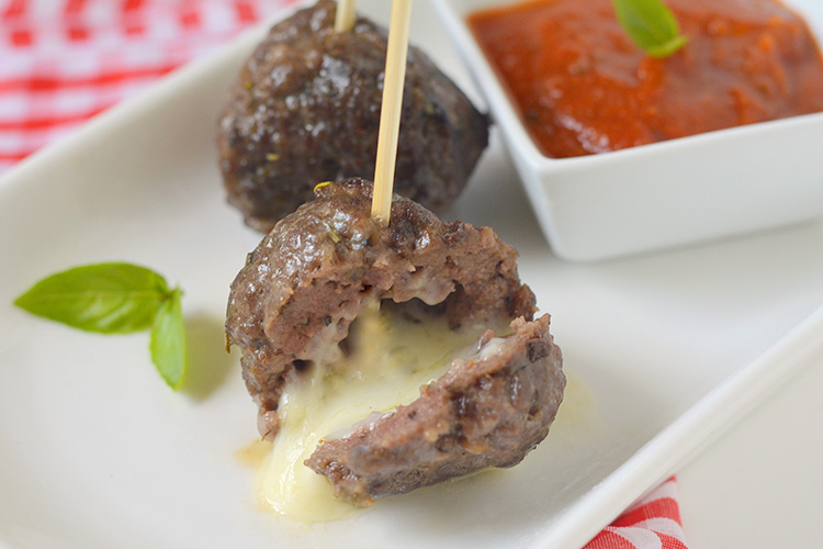 Cheese Stuffed Meatballs on a Stick