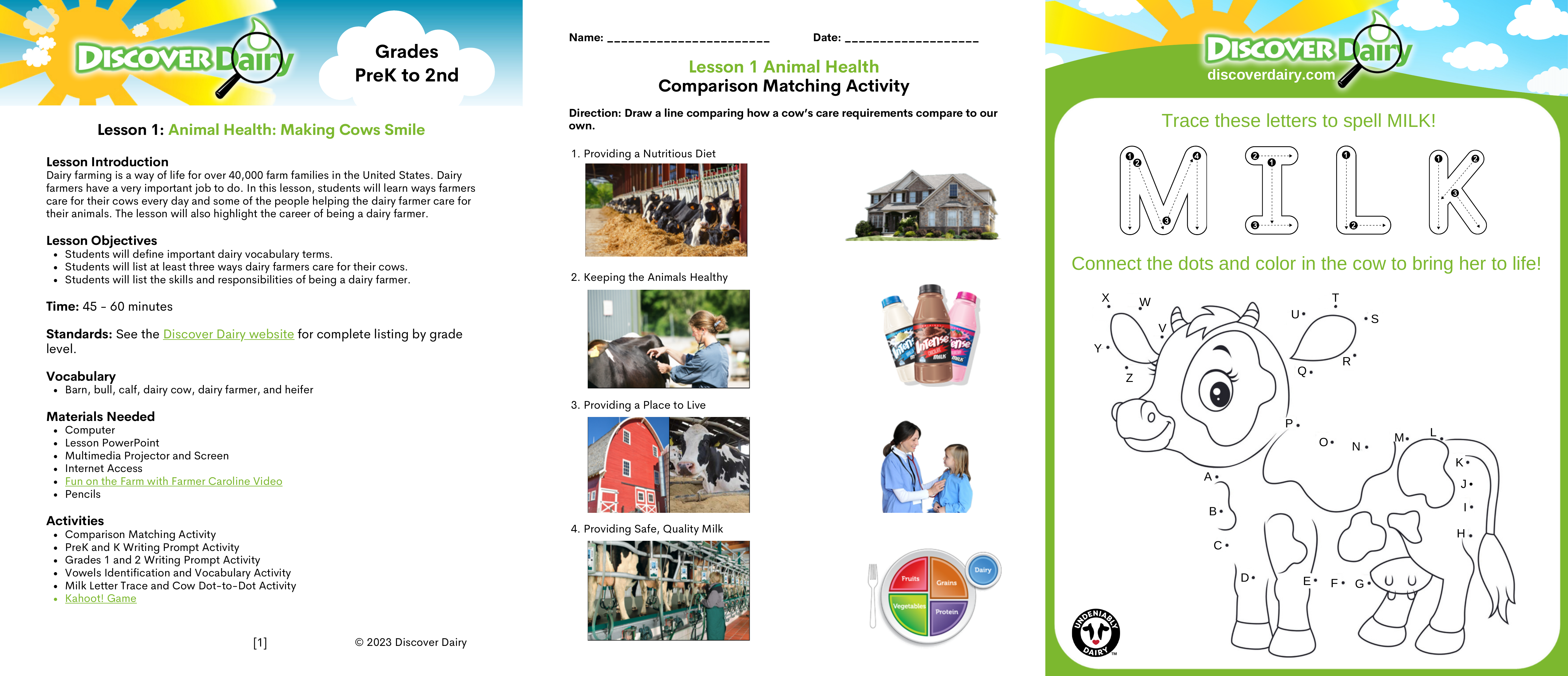 Adopt a Cow K-2 Curriculum Collage Image
