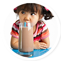 Kid Drinking Chocolate Milk