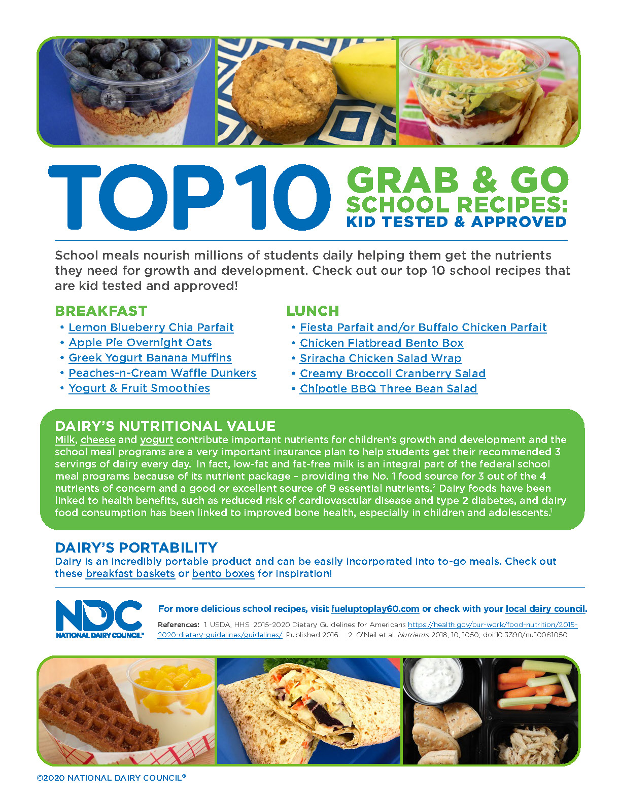 NDC Top 10 Grab & Go School Recipes Image