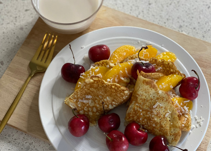 Almond Peach Crepes