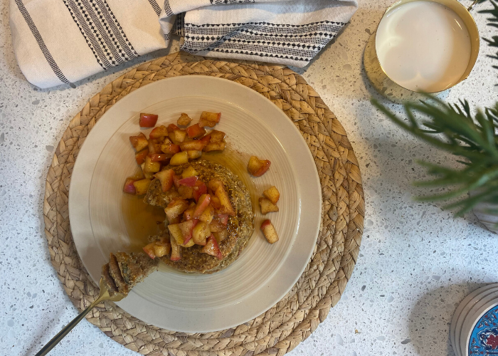 Apple Cinnamon Oat Bran Pancakes