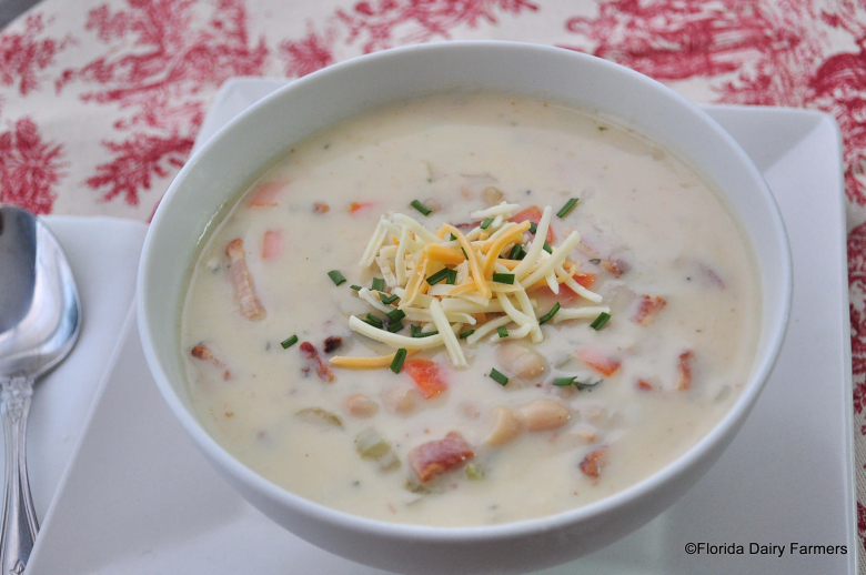 Creamy Bacon and Navy Bean Soup