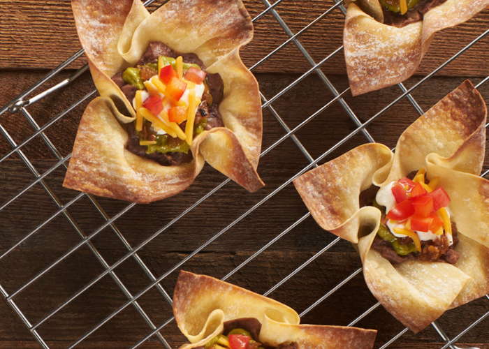 Bean Dip Egg Roll Cups Super Easy Recipe