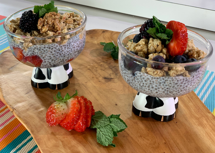 Chia Seed and Granola Berry Pudding