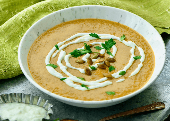 Creamy squash mushroom soup diabetes friendly FDF
