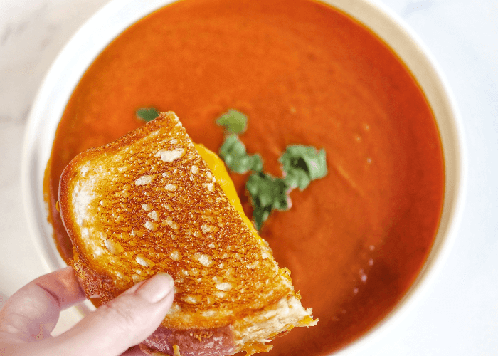 Creamy Tomato Soup & Grown Up Grilled Cheese Sandwiches
