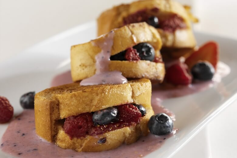 Fresh Berry Stuffed French Toast with Vanilla Yogurt