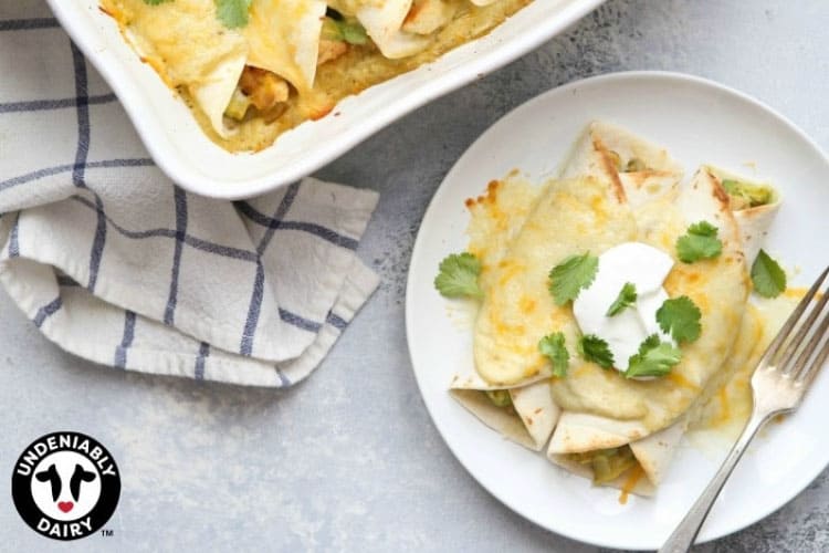 Green Chile, Chicken and Avocado Enchiladas