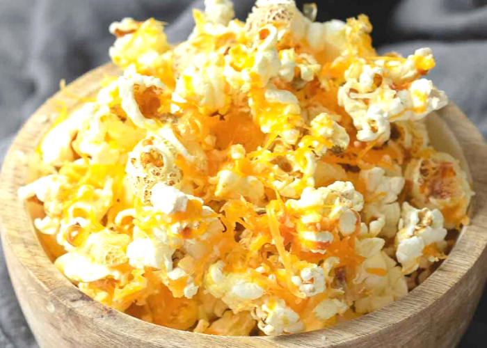 Homemade Cheesy Cheddar Popcorn Featured Image