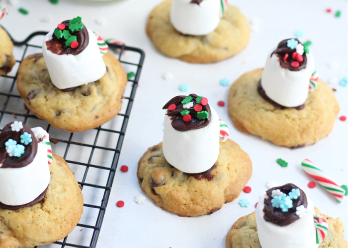 Hot Cocoa Marshmallow Cookie Cups