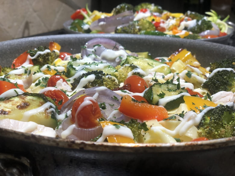 Skillet Chicken and Vegetable Alfredo