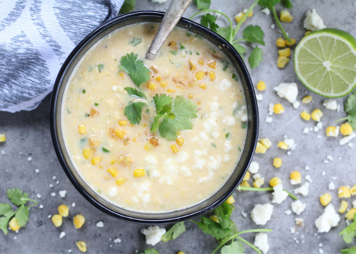 Mexican Street Corn Elote Soup Featured Image