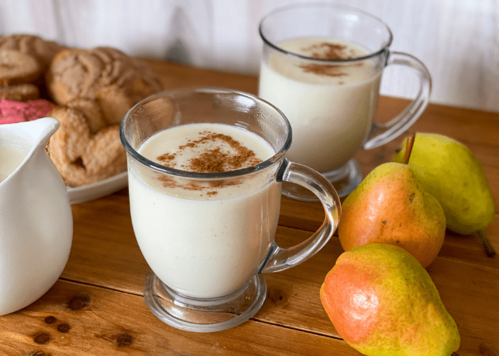 Milk Atole with Pears and Cinnamon