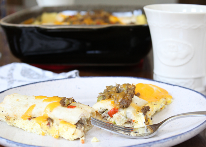 Overnight Breakfast Sausage Enchiladas