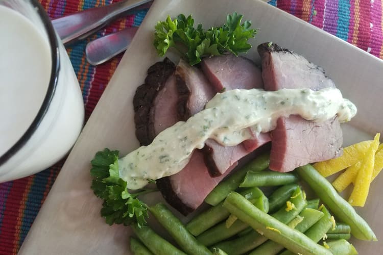 Roast Beef with Creamy Parsley Sauce