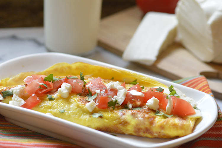 Spanish omelet featuring latin cheeses FDF