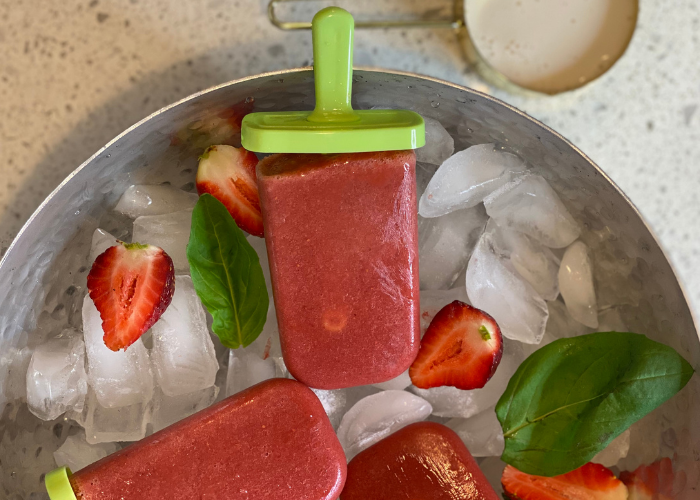 Strawberry Basil Creamsicles