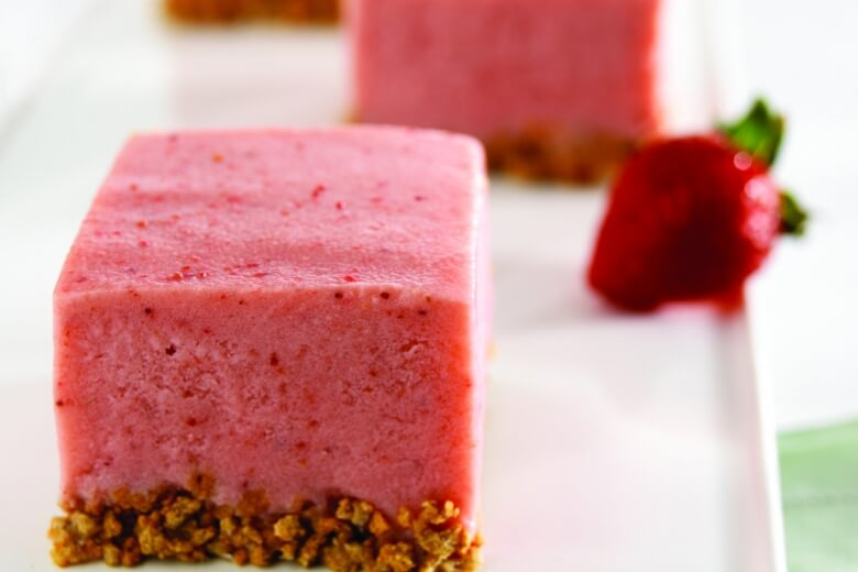 Strawberry Frozen Yogurt Squares