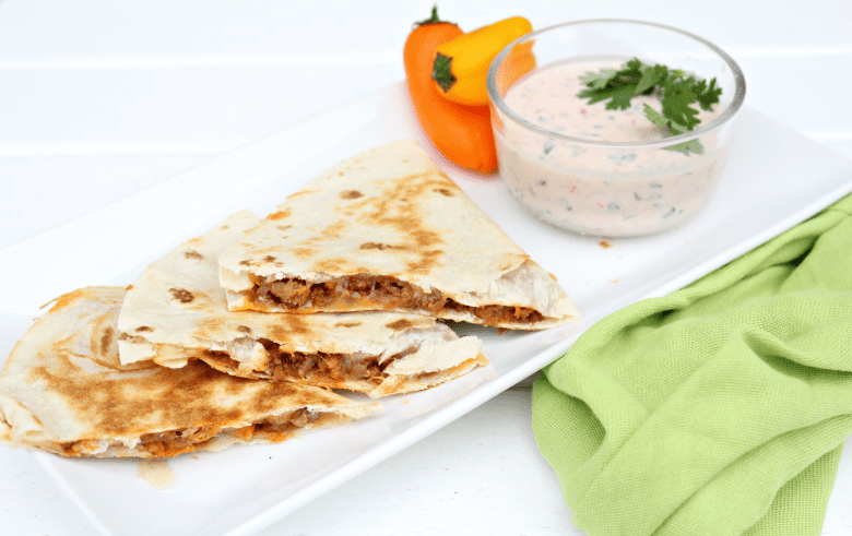 Easy Cheesy Quesadillas with Creamy Mexican Dipping Sauce