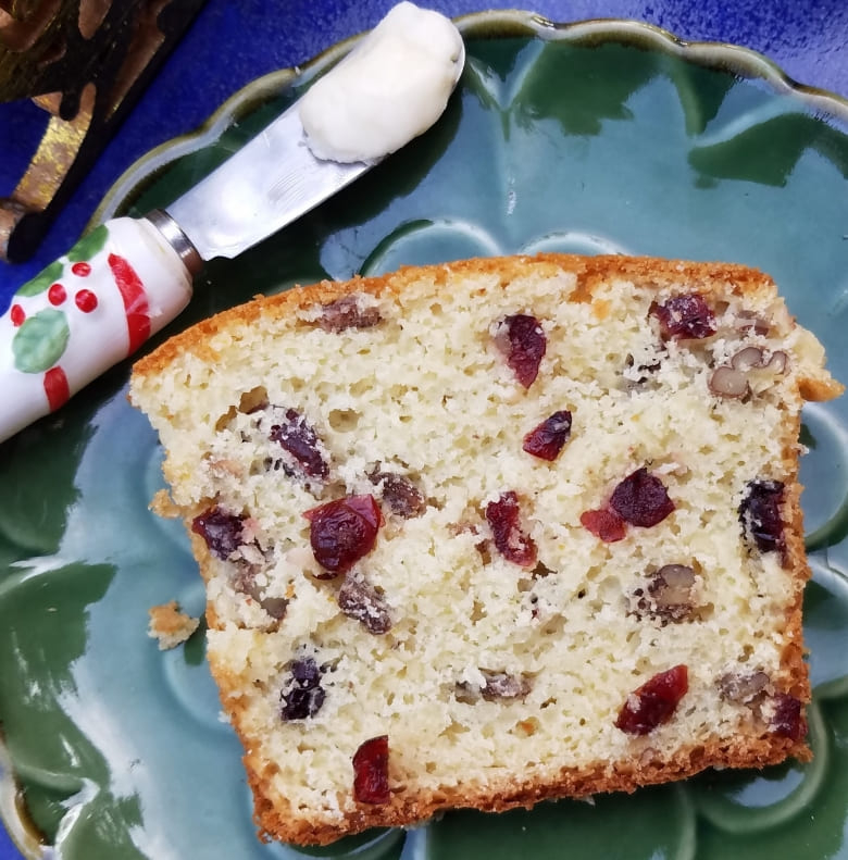 Cranberry Pecan Eggnog Quick Bread