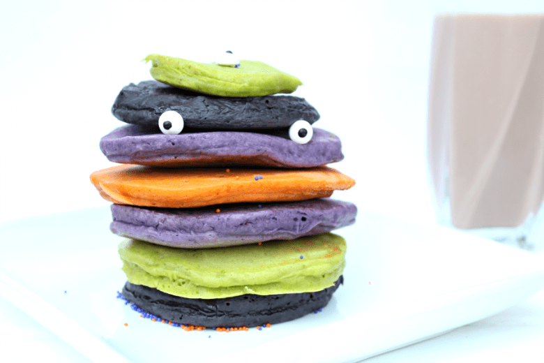 Colorfully Eerie Halloween Pancakes