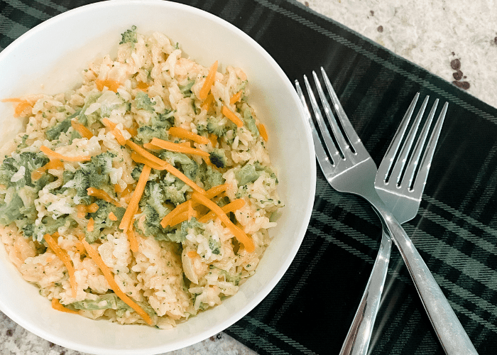 Broccoli Cheddar Rice Featured Image