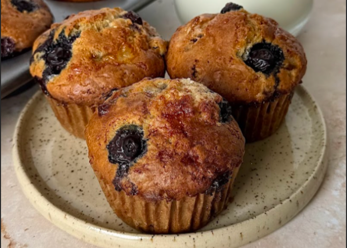 Cottage Cheese Blueberry Muffins Featured Image