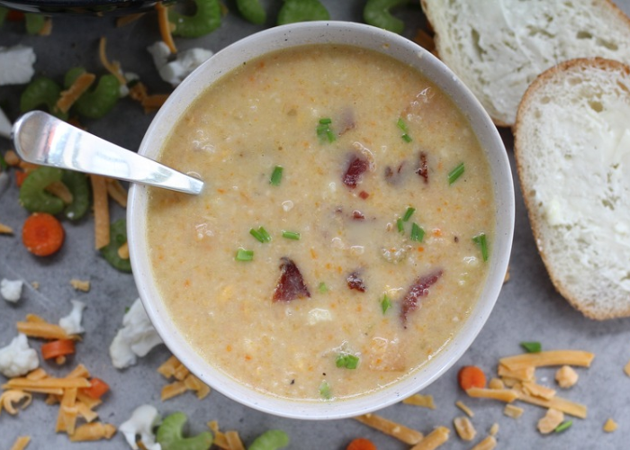 Creamy Cheesy Root Veggie Chowder