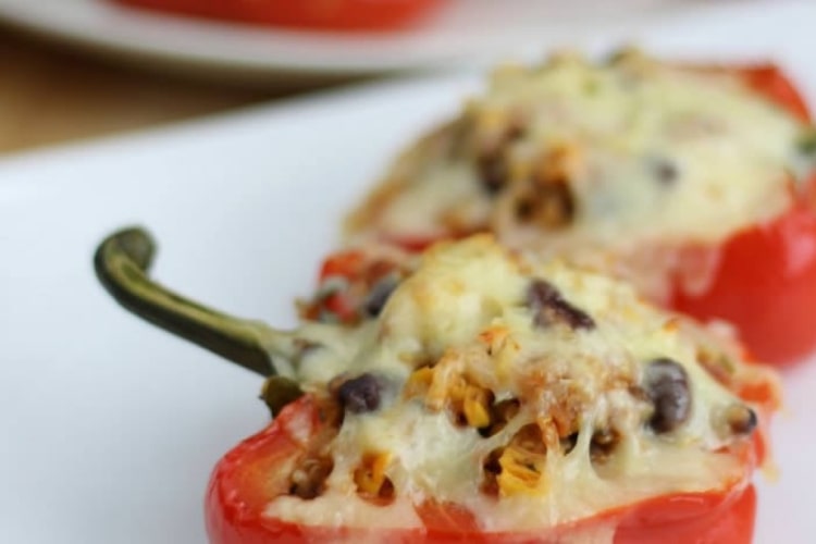Quinoa Chorizo Stuffed Peppers Featured Image
