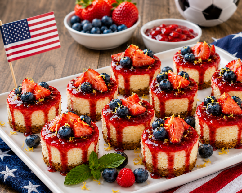 Easy Mini Cheesecake Bites with Berry Topping Featured Image