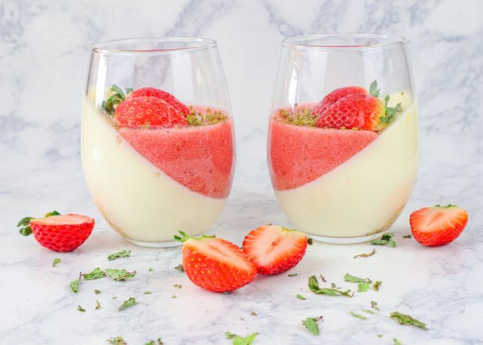 Vanilla Panna Cotta with Strawberry Gelee