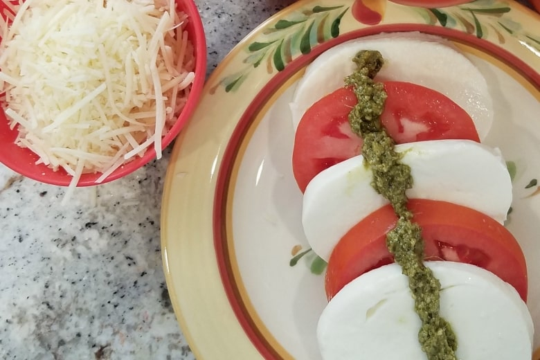 Caprese Salad with Pesto Drizzle Featured Image